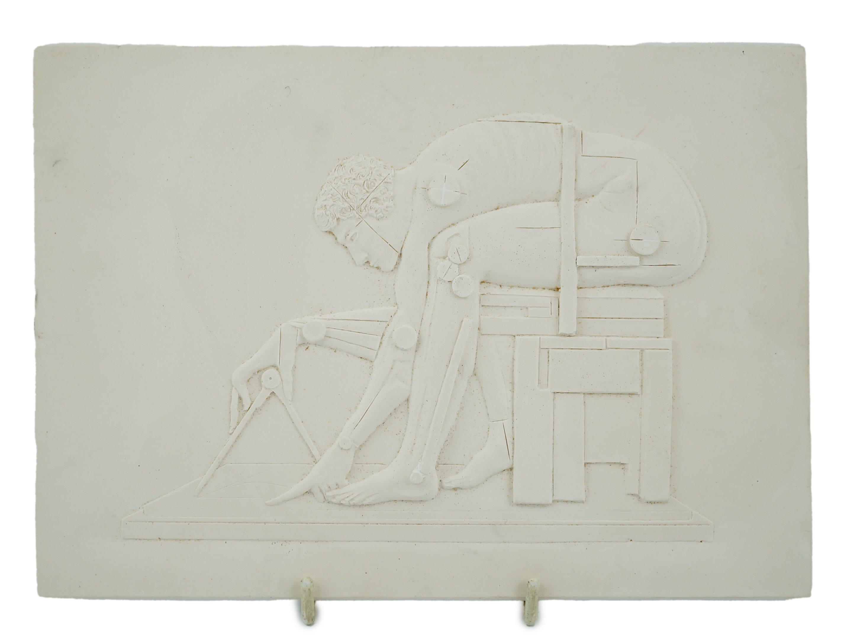 Sir Eduardo Paolozzi (British, 1924-2005), Newton (After Blake), 1994 (Study for the British Library), plaster relief, 15 x 21cm